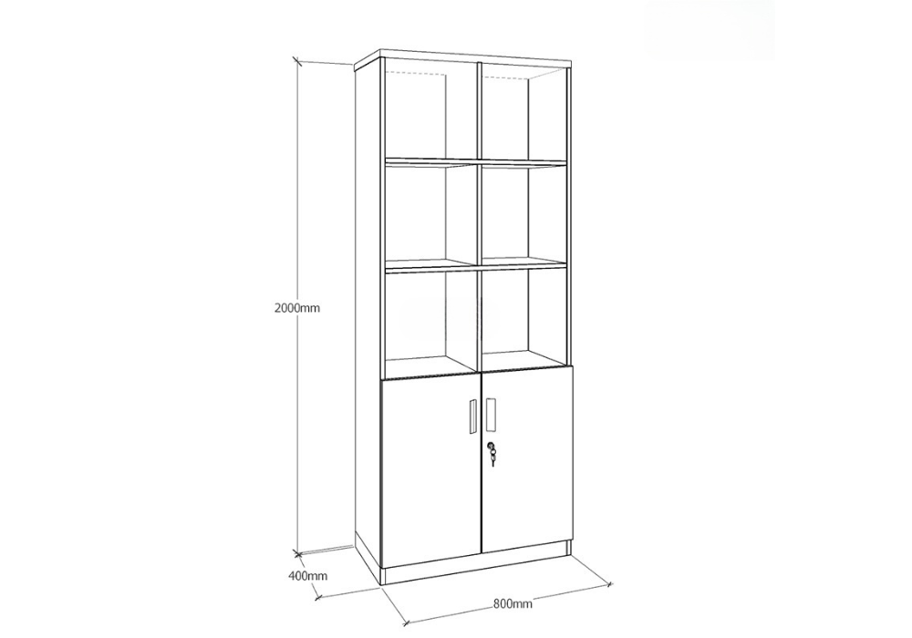 Tủ Tài Liệu Gỗ Miền Nam MN200-03A